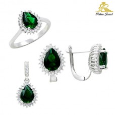 Gümüş zirkon taşlı set